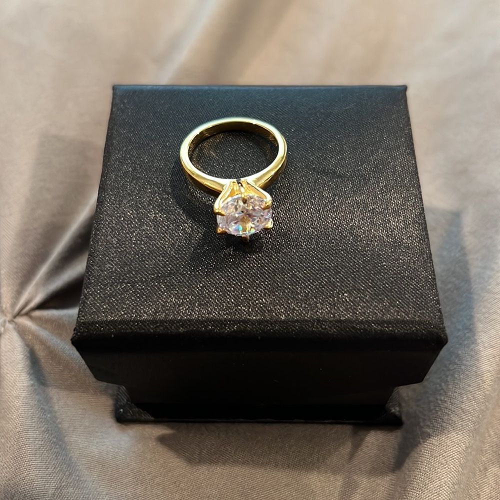 Round Solitaire Engagement Ring - image 4